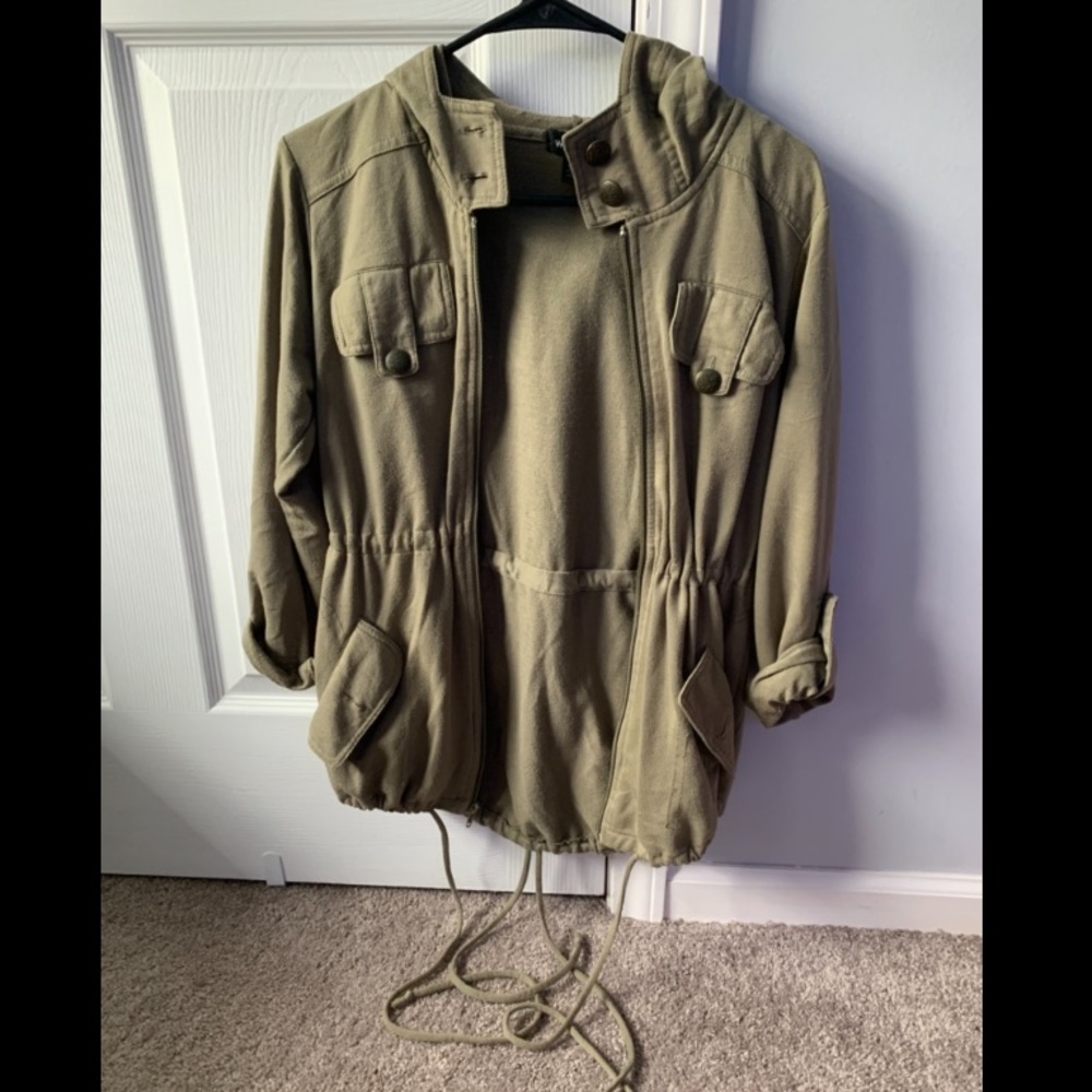 Army green cloth cover up/jacket